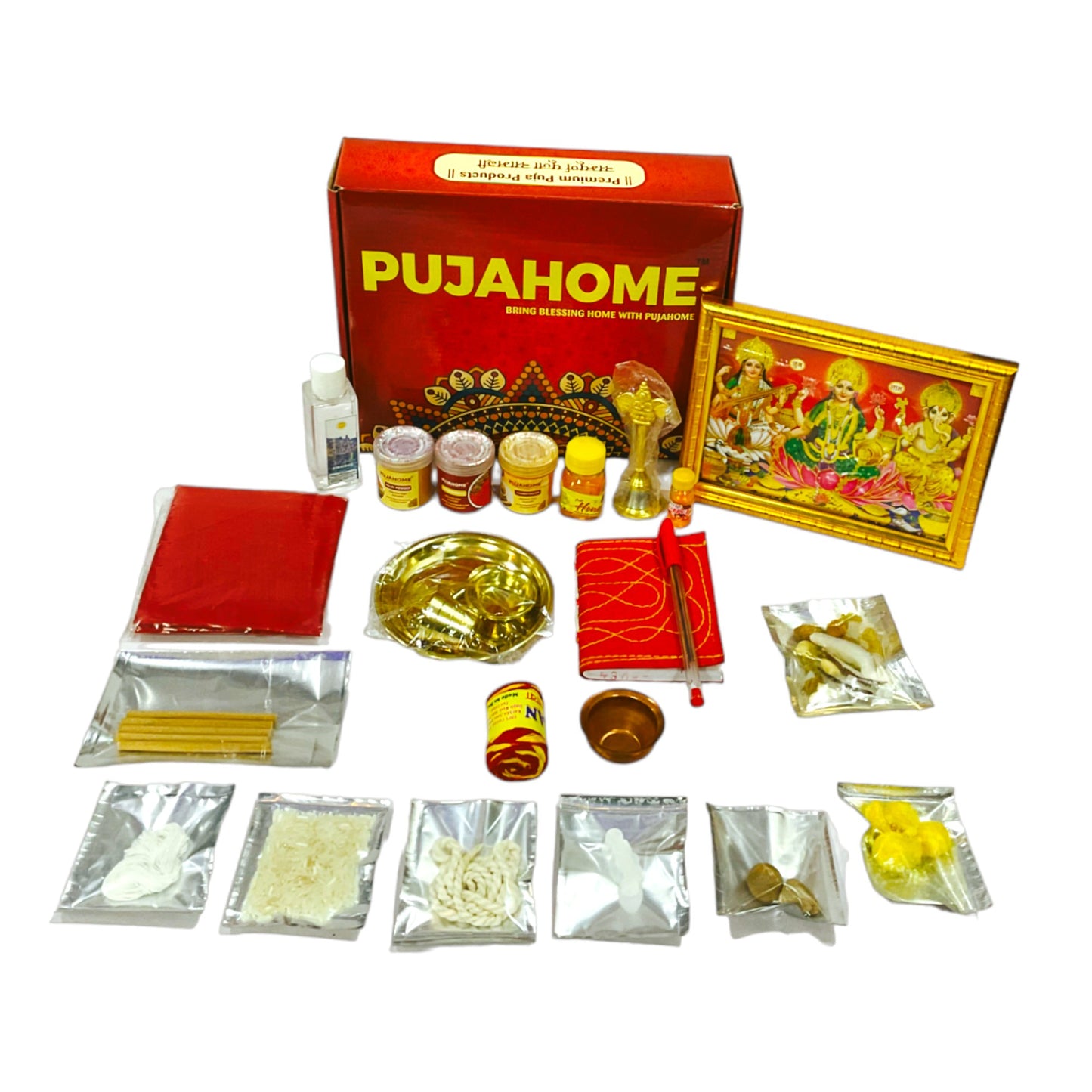 Pujahome Office Opening Puja Samagri Kit (Pack of 24 Items)