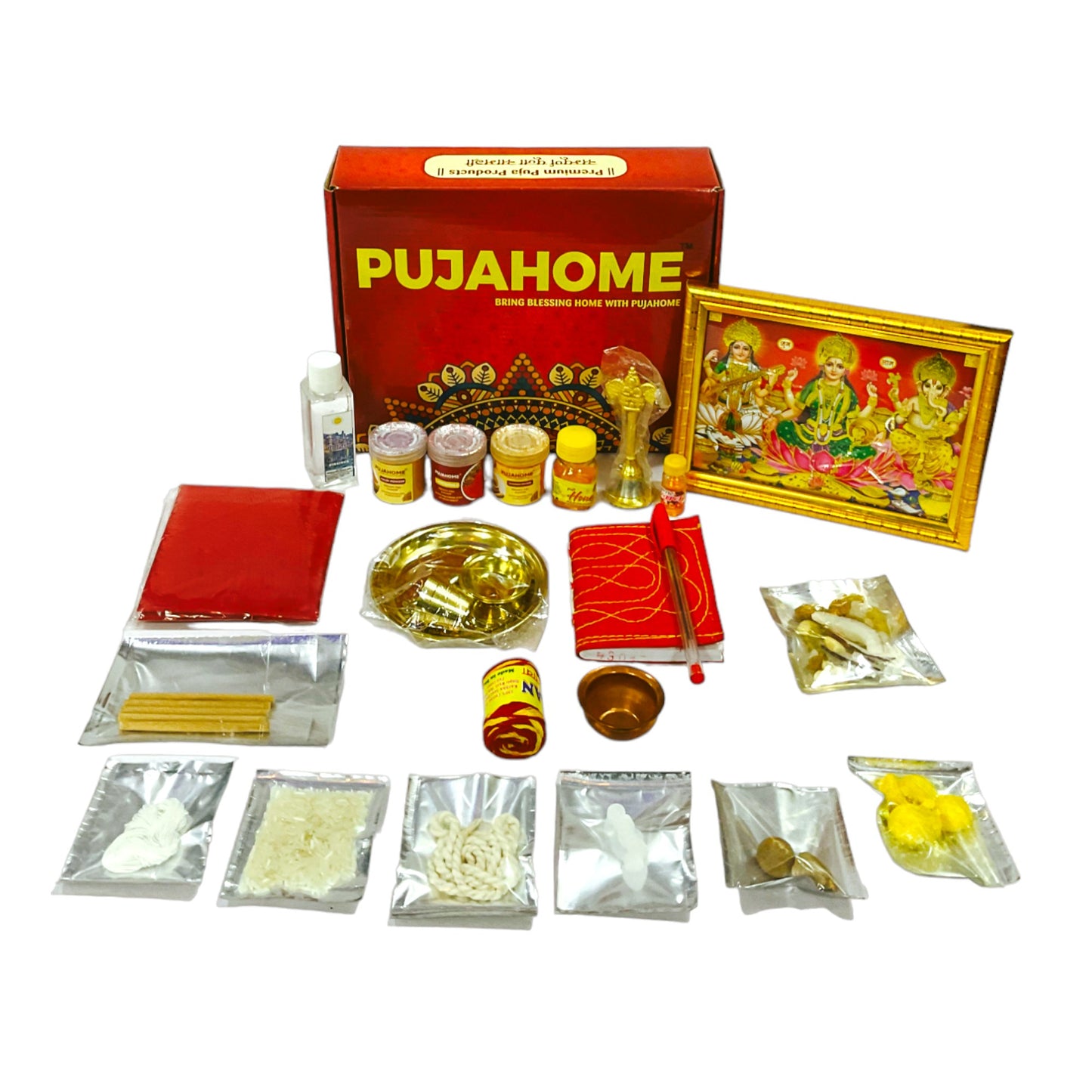 Pujahome Office Opening Puja Samagri Kit (Pack of 24 Items)