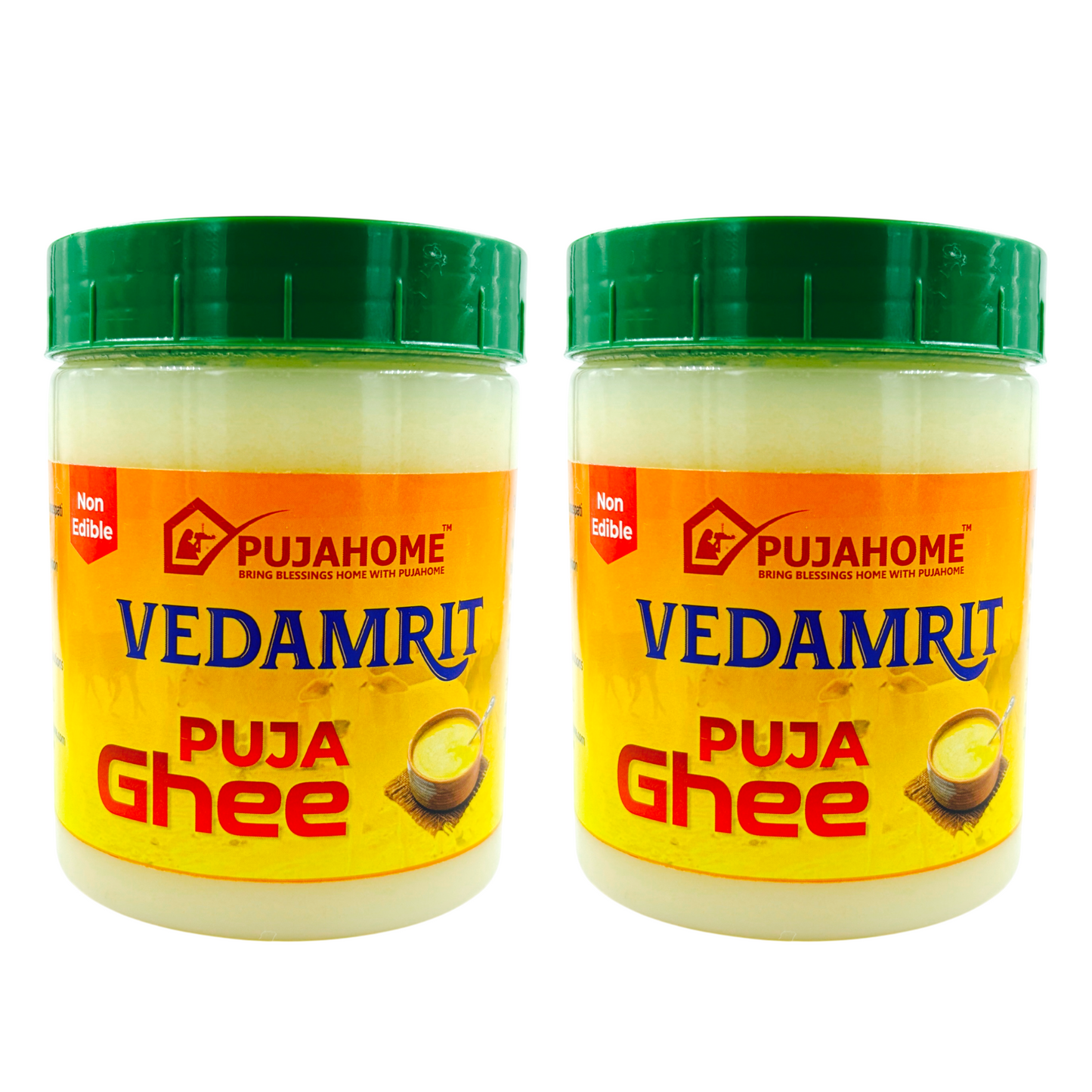 Pujahome Vedamrit Puja Ghee - 450 ML for Daily Puja, Festivals | Non-Edible