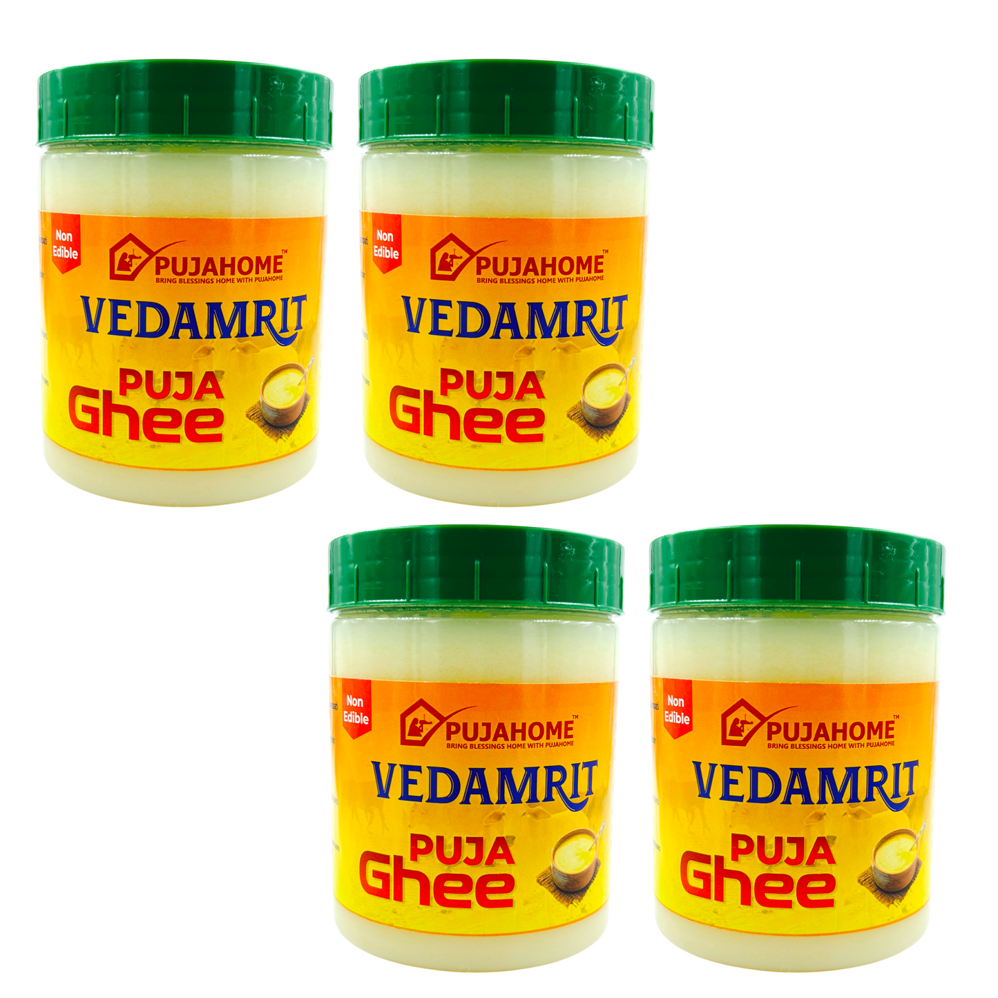 Pujahome Vedamrit Puja Ghee - 450 ML for Daily Puja, Festivals | Non-Edible