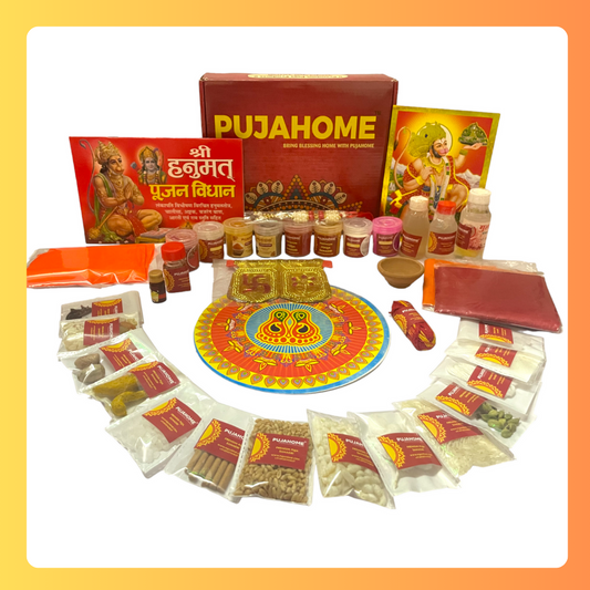 Pujahome Hanuman Puja Samagri Kit with Puja Book