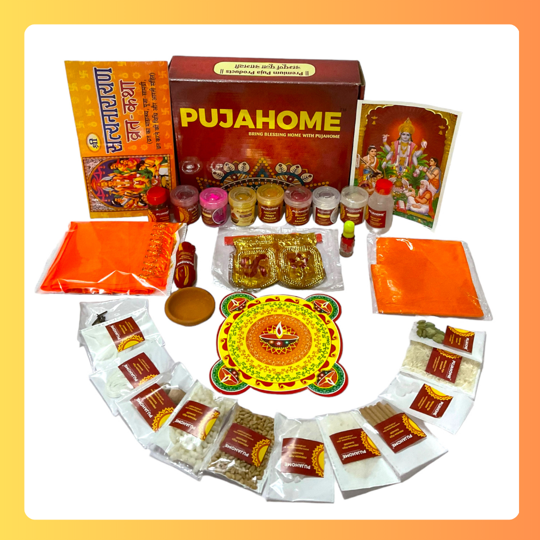 Pujahome Satya Narayan Puja Kit (32+ Items) with Katha and Detailed Puja Vidhi