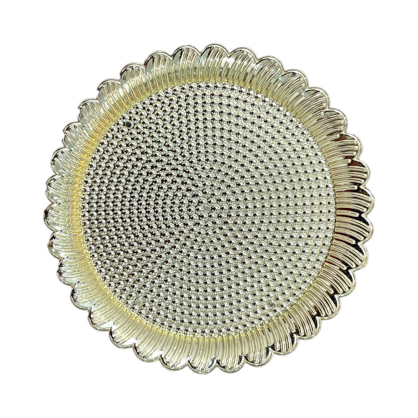 Pujahome Round Gold Kankavathi Plate for Puja