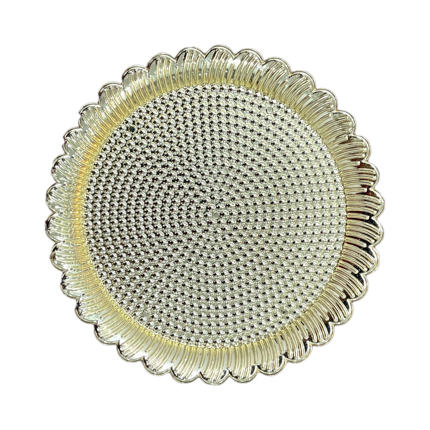 Pujahome Round Gold Kankavathi Plate for Puja