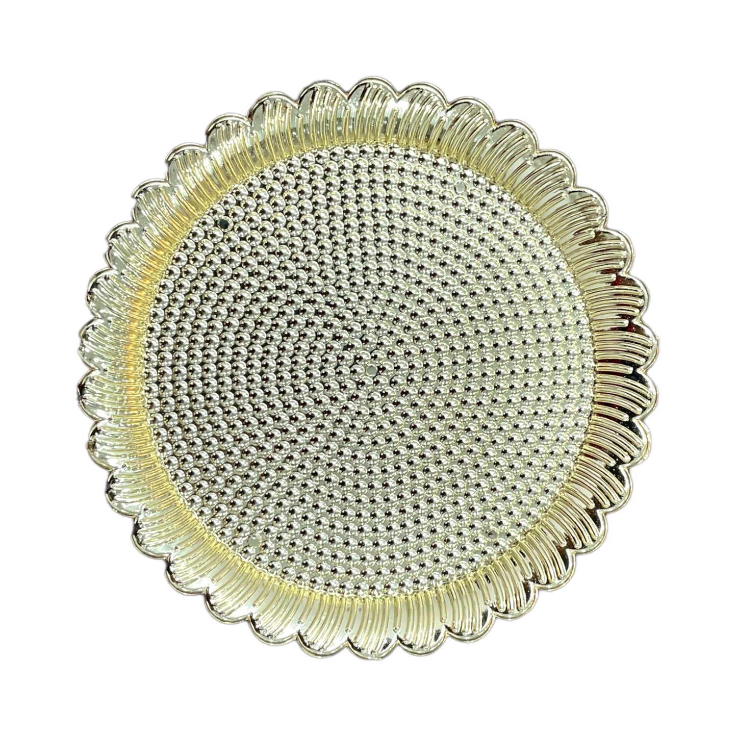 Pujahome Round Gold Kankavathi Plate for Puja