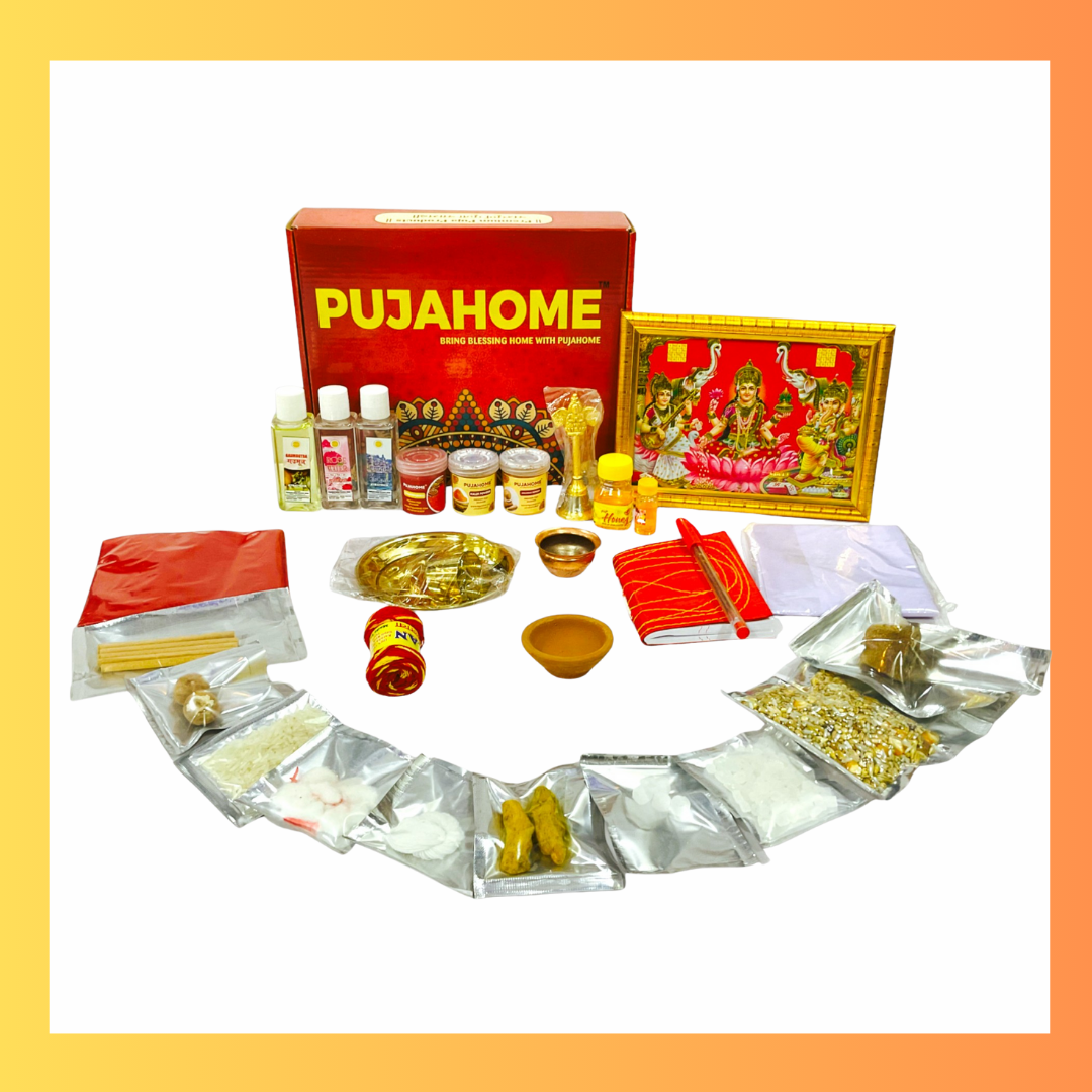 Pujahome New Office Opening Puja Samagri Kit (Pack of 32 Items)