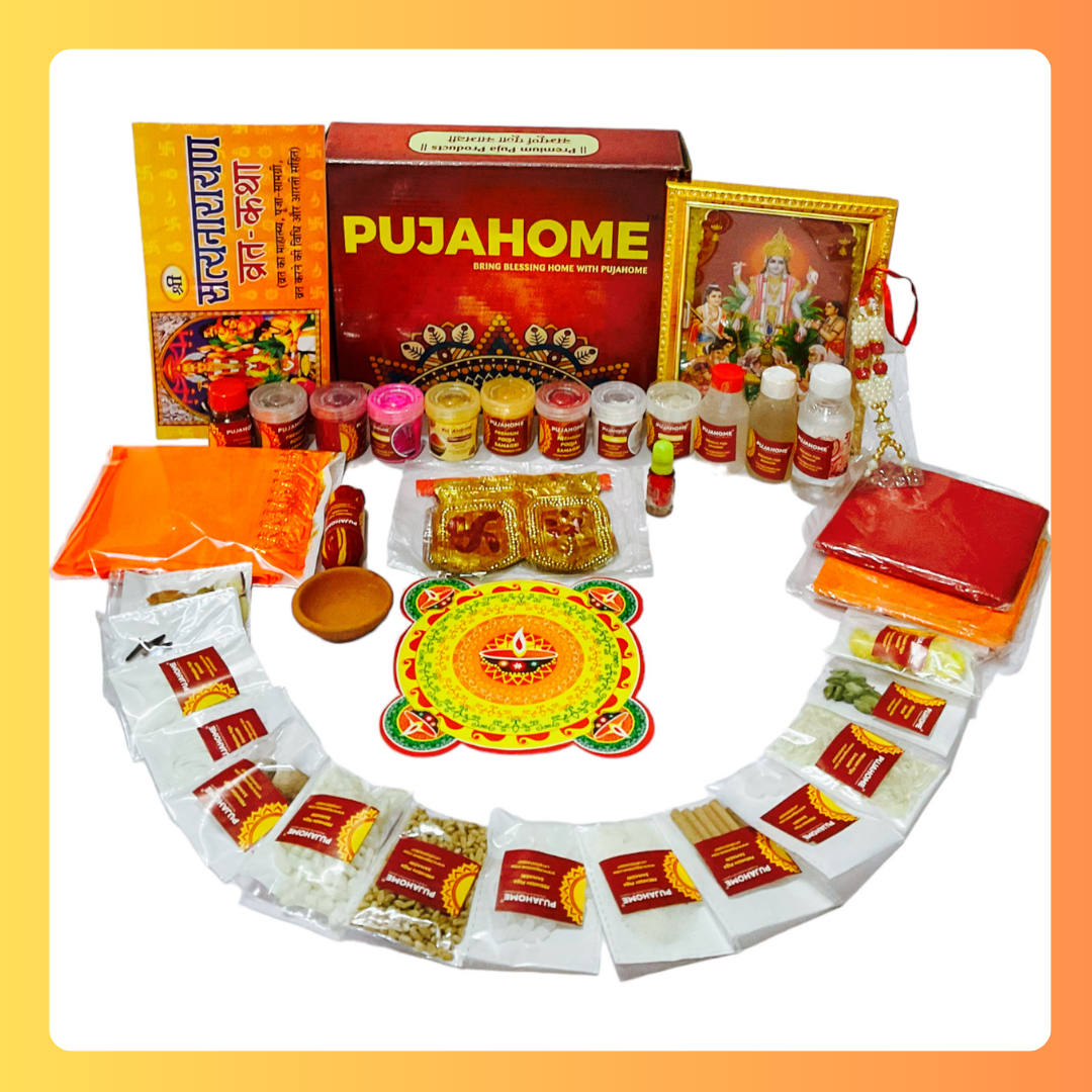 Pujahome Satya Narayan Puja Kit (42+ Items) with Katha and Detailed Puja Vidhi