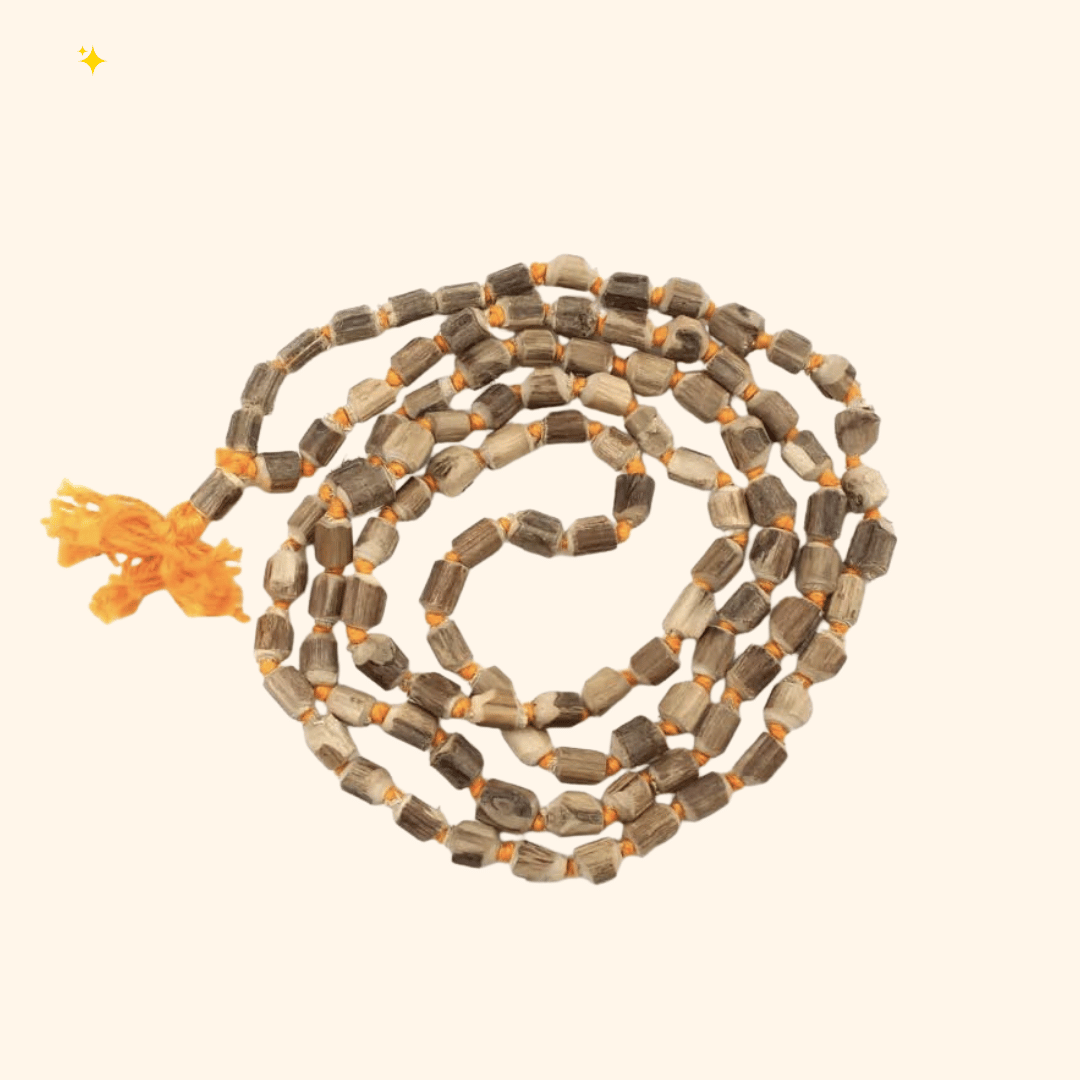 Pujahome Tulsi Mala Rosary (108 Beads) Original Certified - Japa Prayer Beads Mala, 8-MM Stones