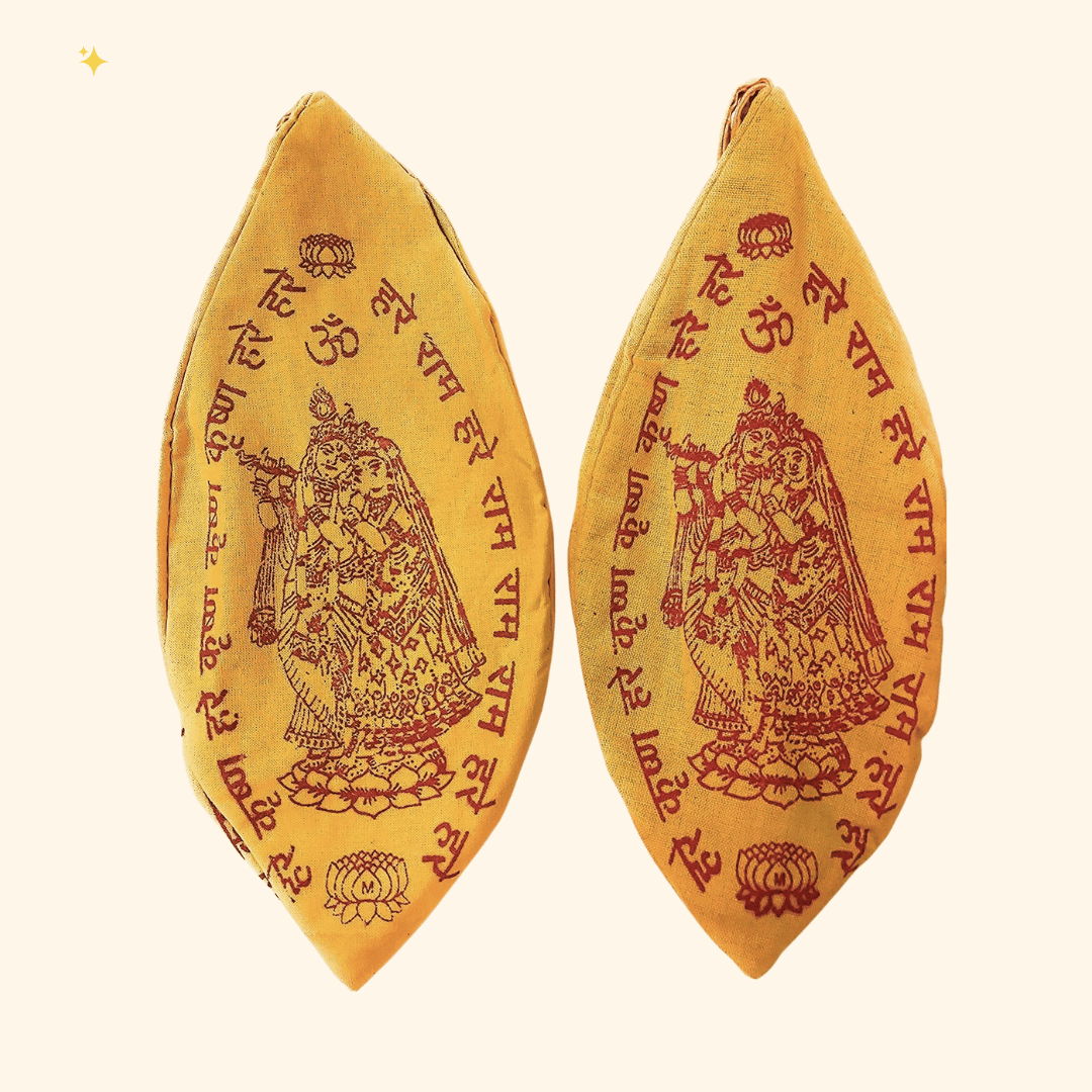 Pujahome Pure Cotton Mala Jaap Bag Gaumukhi/Gomukhi Pack of 2 (Yellow)