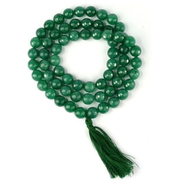 Pujahome Green Hakik Mala/Green Agate Mala (Size: 7mm, Beads: 108+1)