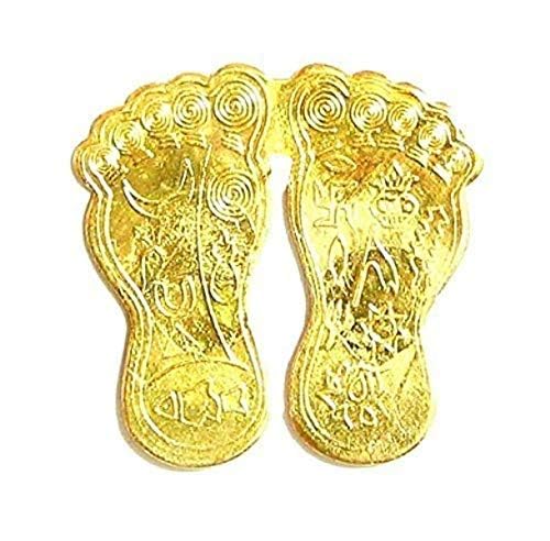Pujahome Spiritual Laxmi Charan Paduka Energised Maa Lakshmi Feet for Diwali Pooja/Home/Office/Door/Business