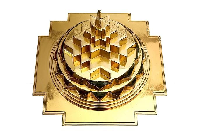 Pujahome Maha Meru Shree Yantra Brass Meru Shree Yantra for Puja Use at Home/Maha Meru Shri Yantra with Brass & Accurate Cutting