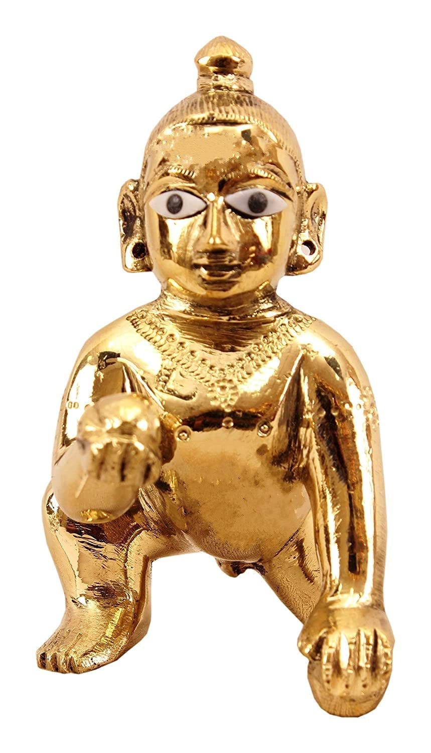 पूजाहोम लड्डू गोपाल मूर्ति/बाल गोपाल/ठाकुर जी धातु मूर्ति) वृन्दावन में निर्मित - आकार 3