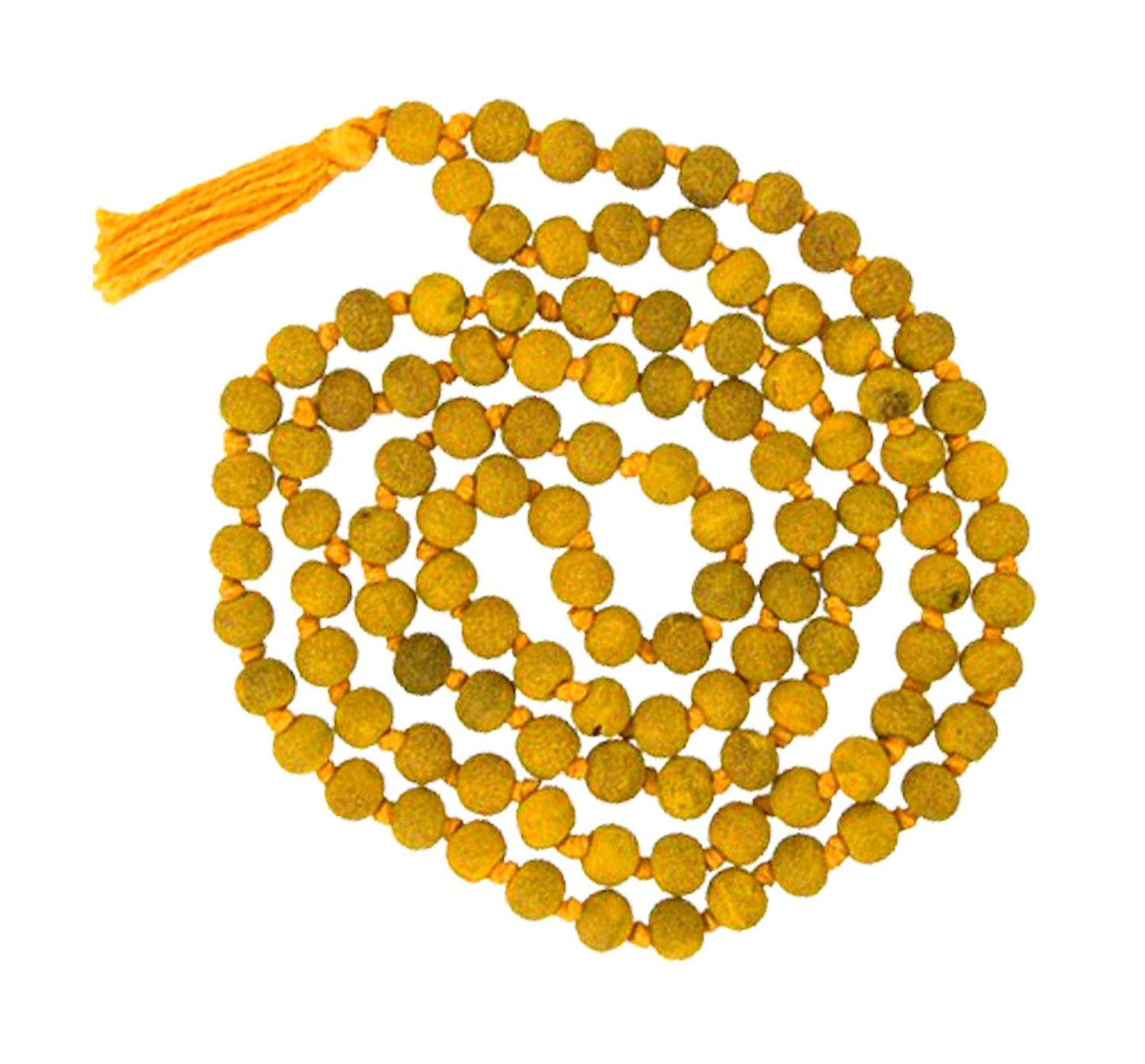 Pujahome Natural Turmeric Rosary Original Haldi Kanthi for Jaap & Wear 108+1 (8 mm Beads Mala) Haldi Mala for Jaap & Wear