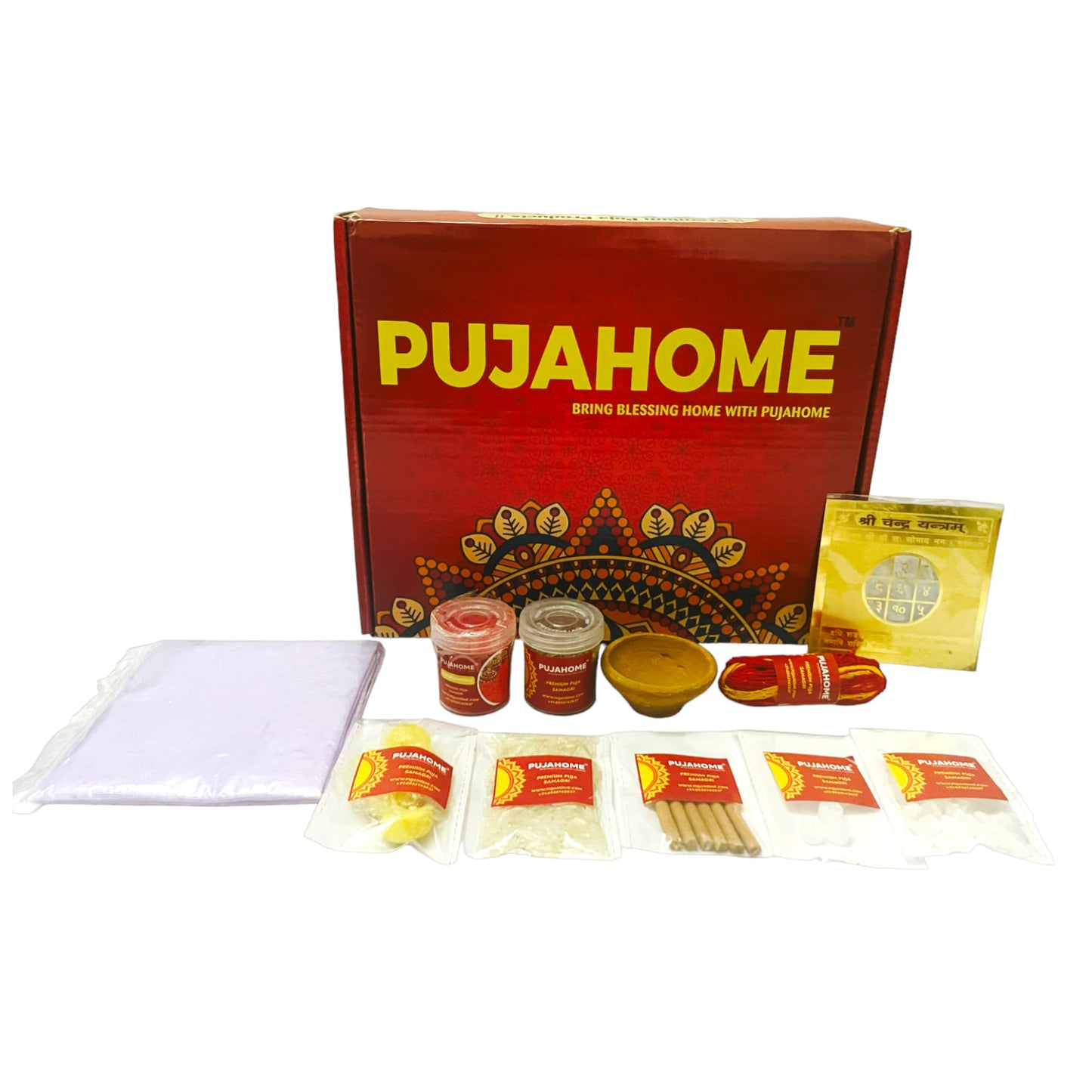 Pujahome Surya Grah Shanti Puja Samagri Kit with Yantra