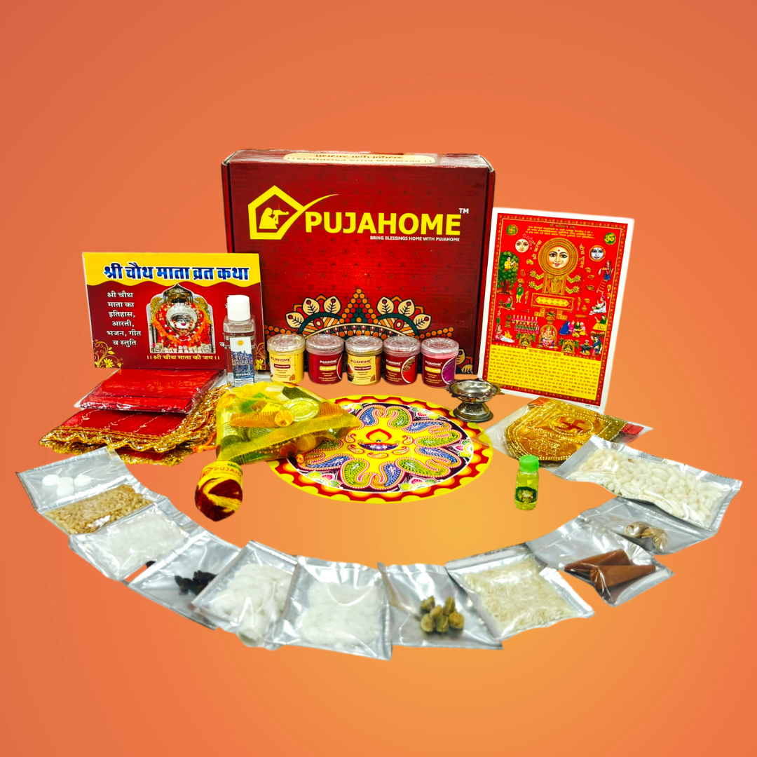 Pujahome Karwa Chauth Puja Samagri Kit with NavShringaar Saman (30+ Items)