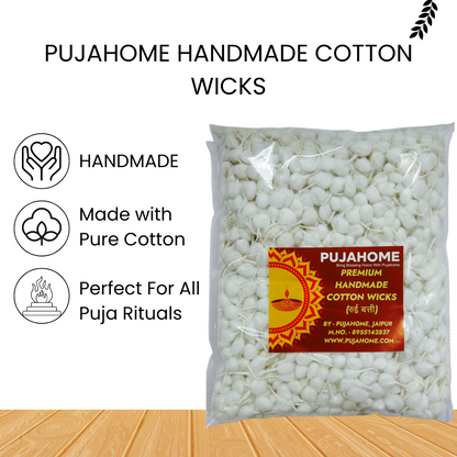 Pujahome Handmade Round Cotton Wicks White (4100 Pieces)