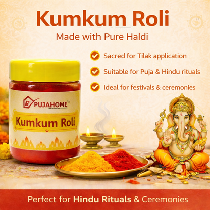 Pujahome Pure Haldi Kumkum Powder - Natural & Pure kumkum (50g)