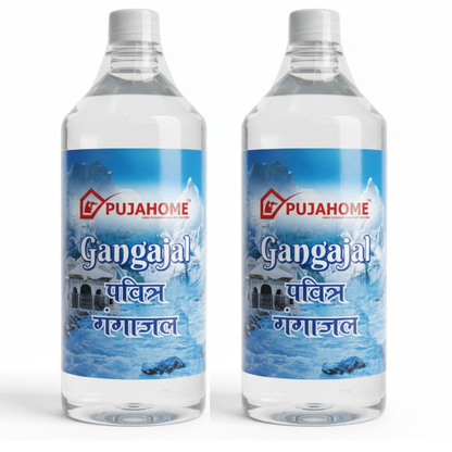 Pujahome Pure Gangajal – Sourced from Rishikesh | 100% Original Ganga Jal for Puja & Rituals (1000 ml)