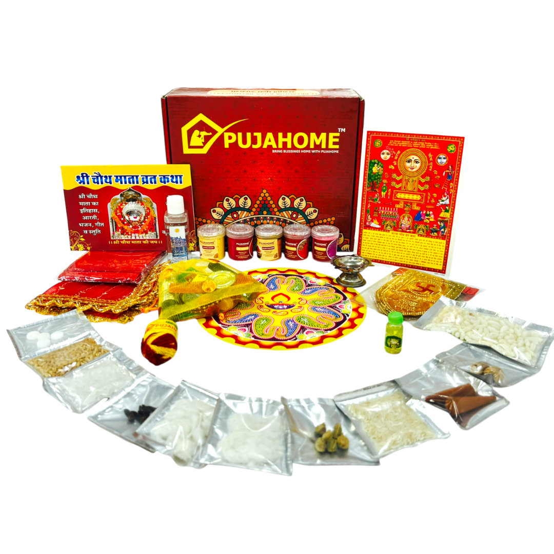 Pujahome Karwa Chauth Puja Samagri Kit with NavShringaar Saman (30+ Items)