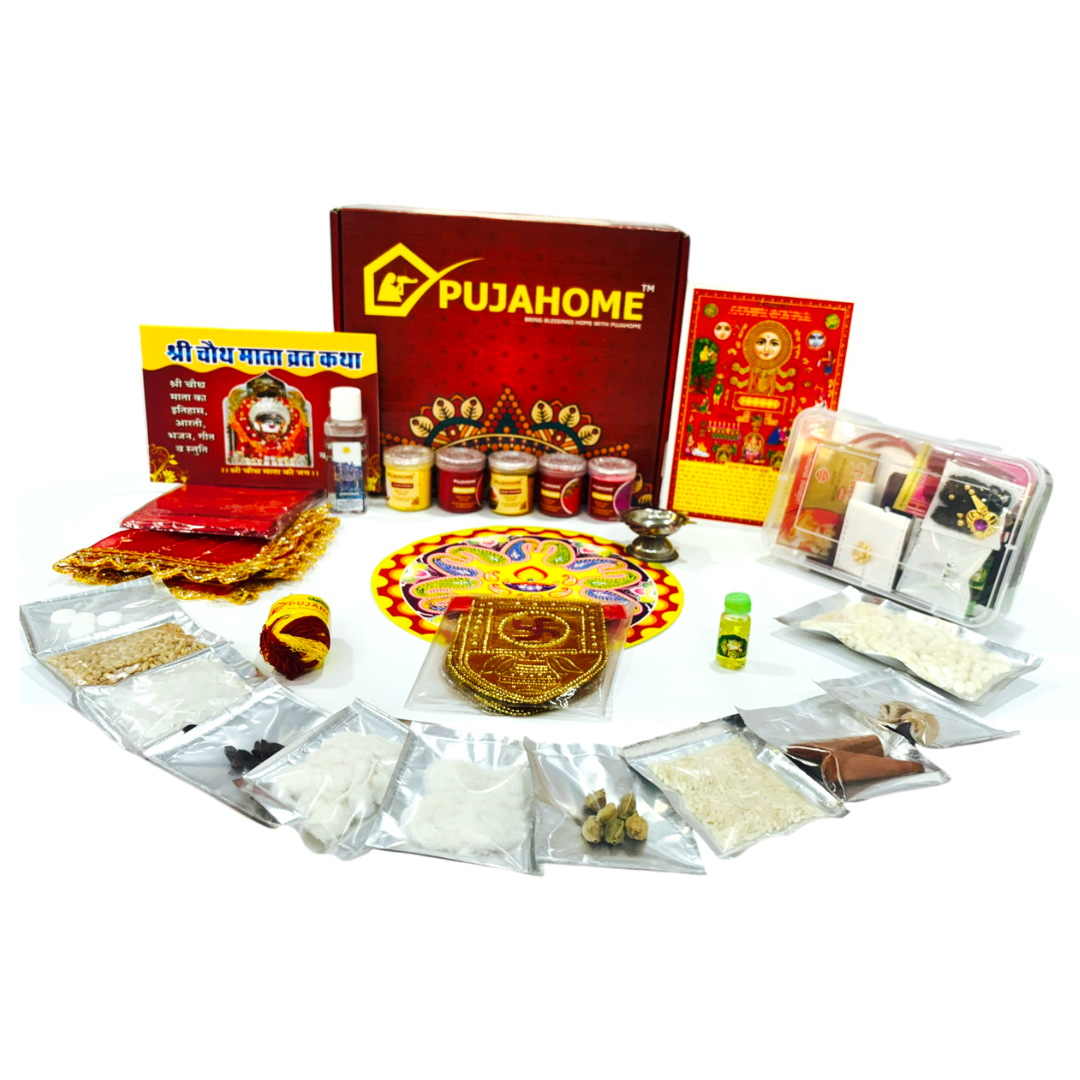 Pujahome Karwa Chauth Puja Samagri Kit with NavShringaar Saman (40+ Items)