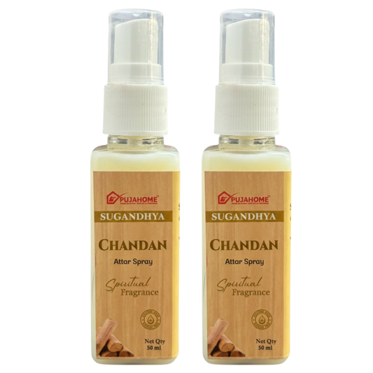 Pujahome Chandan Spray 50ml | Perfume Spray for Pooja Purpose(Pack of 2)