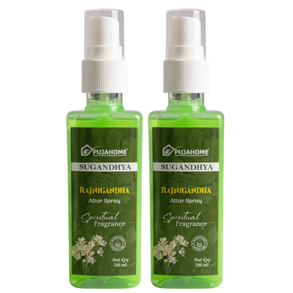 Pujahome Rajnigandha Spray 100ml | Perfume Spray for Pooja Purpose (Pack of 2)