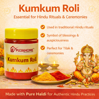 Pujahome Pure Haldi Kumkum Powder - Natural & Pure kumkum (50g)
