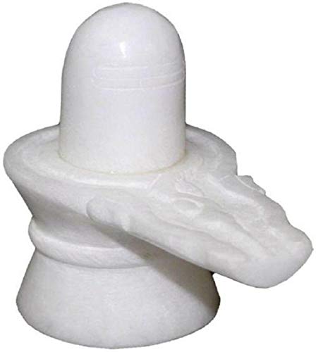 Pujahome White Marble Shivling 6cm (Marble, White)