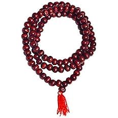 Pujahome Lal Chandan Mala / Red Sandalwood Mala - 108+1 Beads - Bead Size 8 MM