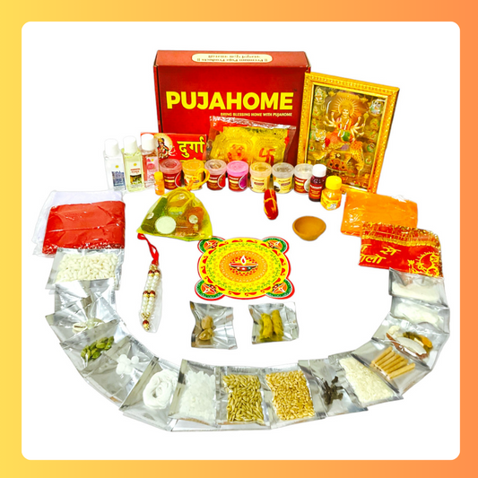 Pujahome Navratri Puja Samagri Kit/Navdurga Puja Kit for Durga Pujan(41+ Items in Kit)
