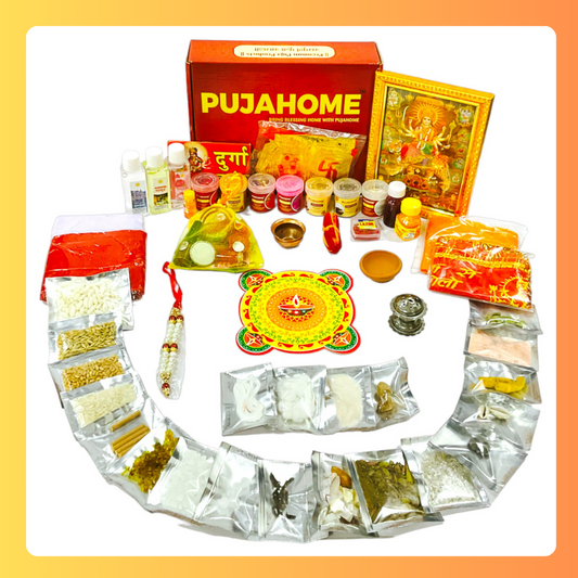 Pujahome Navratri Puja Samagri Kit/Navdurga Puja Kit for Durga Pujan(50+ Items in Kit)