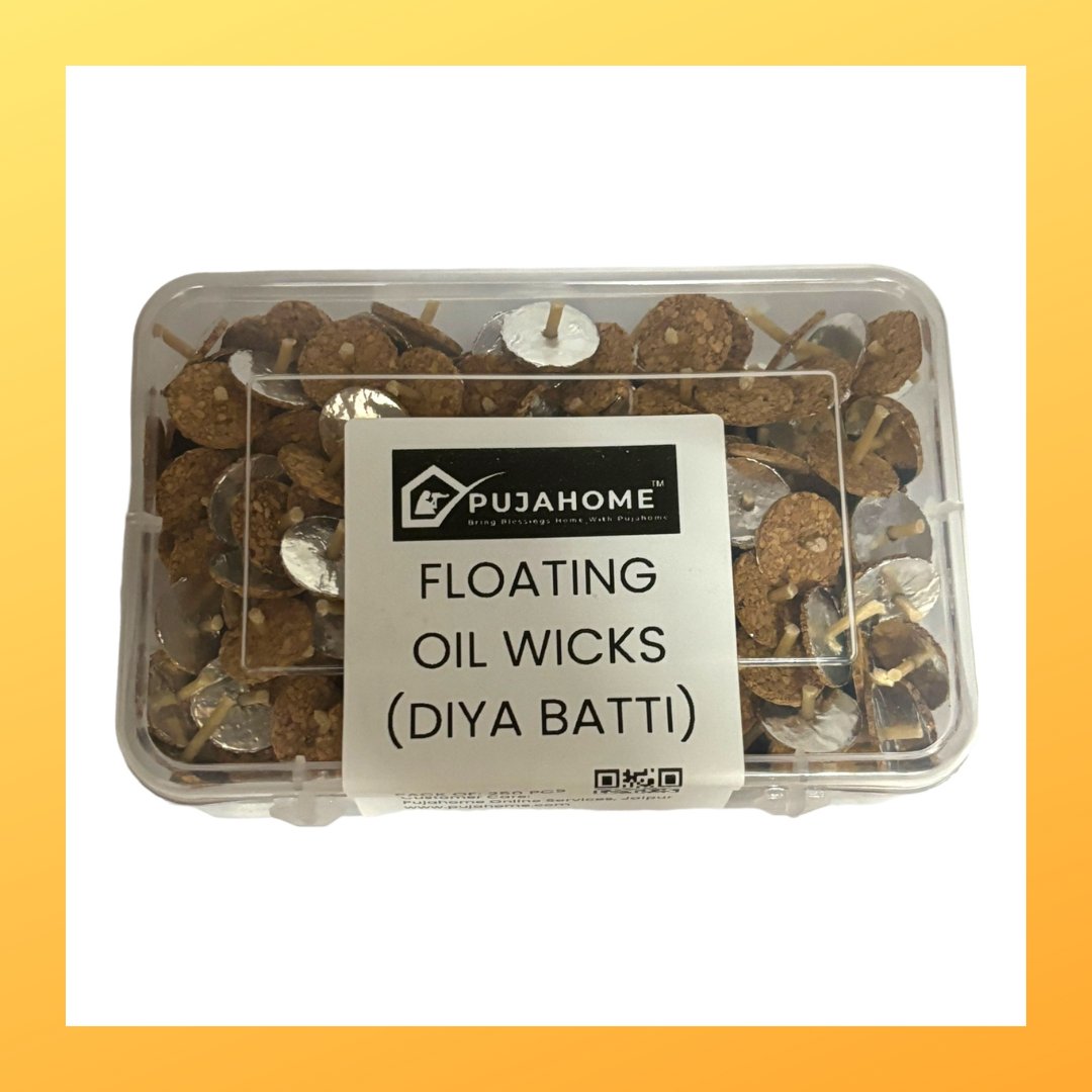 Pujahome Eco-Friendly Cork-Based Floating Oil Wicks Diya Bati Parsi Vat Pack of (250 Wicks)