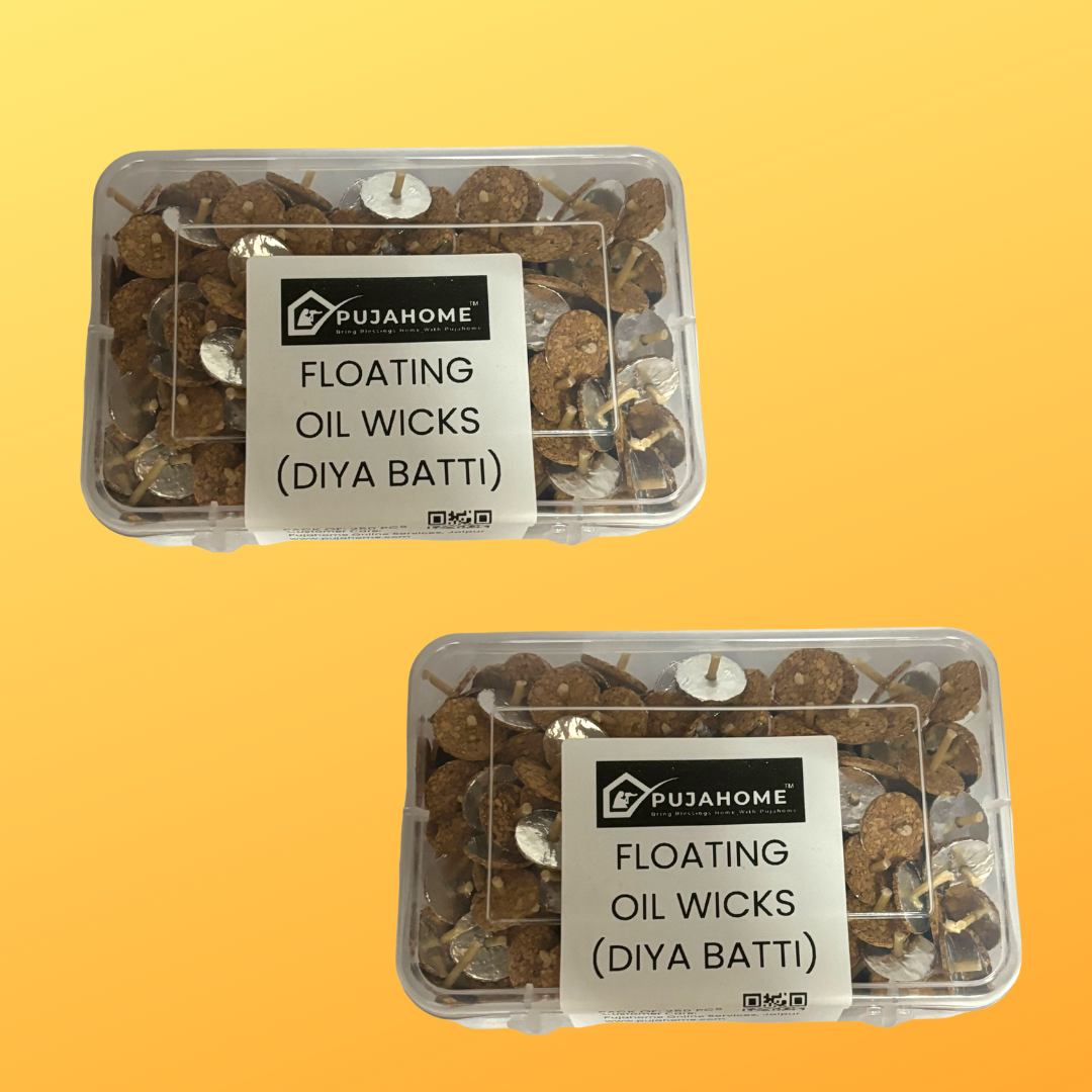 Pujahome Eco-Friendly Cork-Based Floating Oil Wicks Diya Bati Parsi Vat Pack of (250 Wicks)