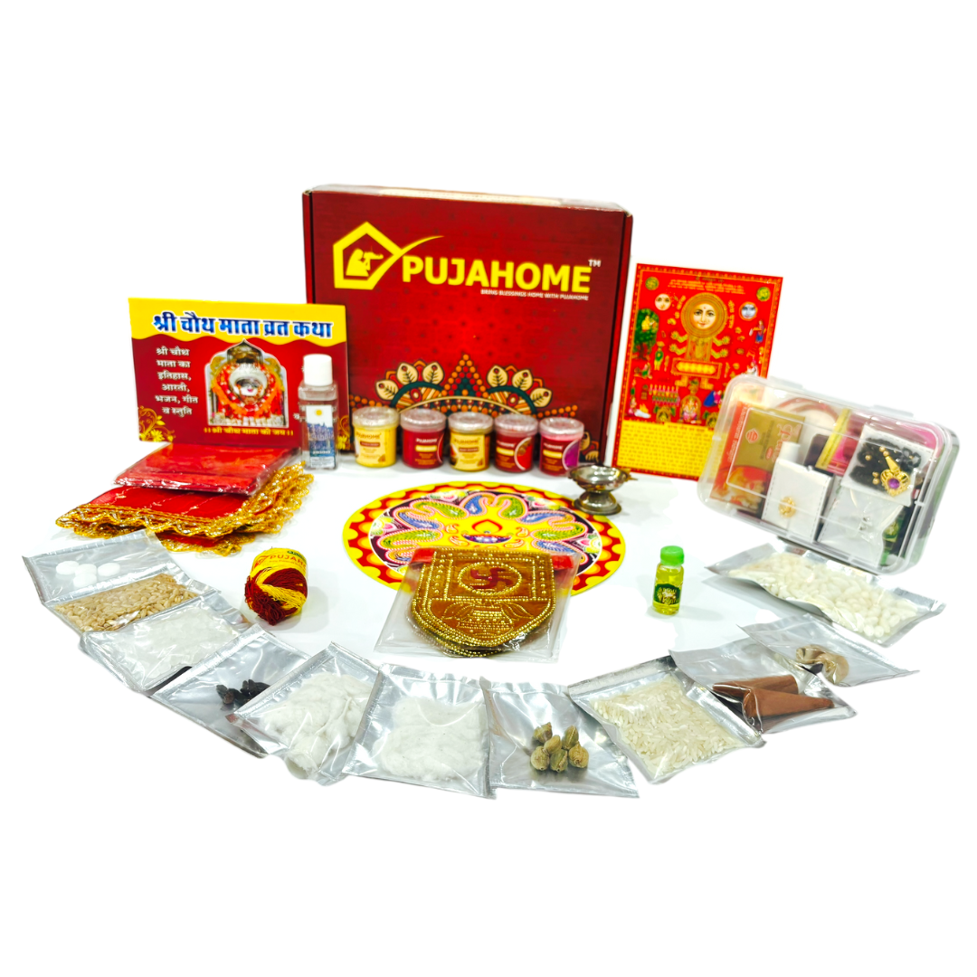 Pujahome Karwa Chauth Puja Samagri Kit with NavShringaar Saman (40+ Items)