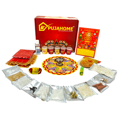 Pujahome Karwa Chauth Puja Samagri Kit with NavShringaar Saman (30+ Items)