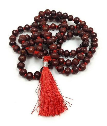 Pujahome Original Red Sandalwood Mala/Rakta Chandan Mala (Size: 7mm, Beads: 108+1)