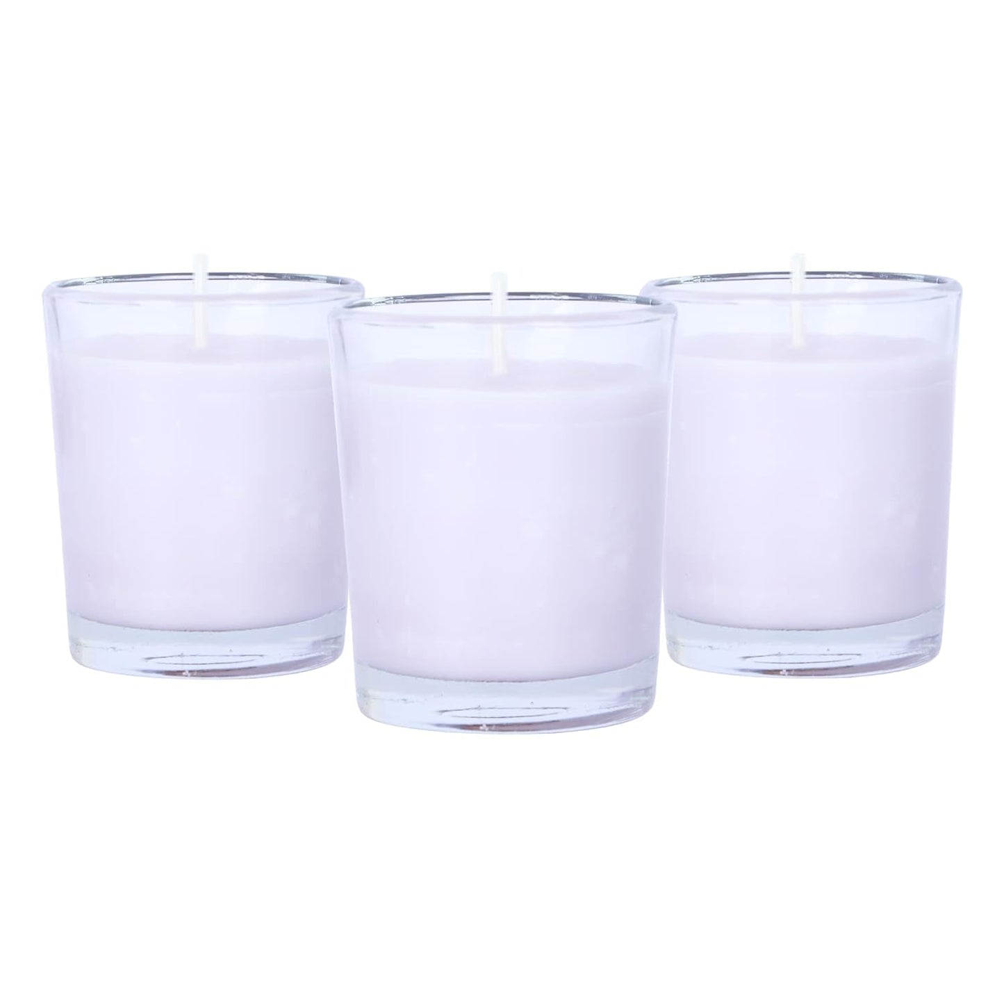 Pujahome cented Votive Glass Candles Set of 3, 100% Natural Soy Wax (Berry Blast)