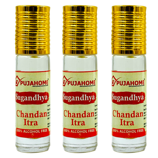 Pujahome Sugandhya Chandan Itra For Puja 6ML (Pack of 3)