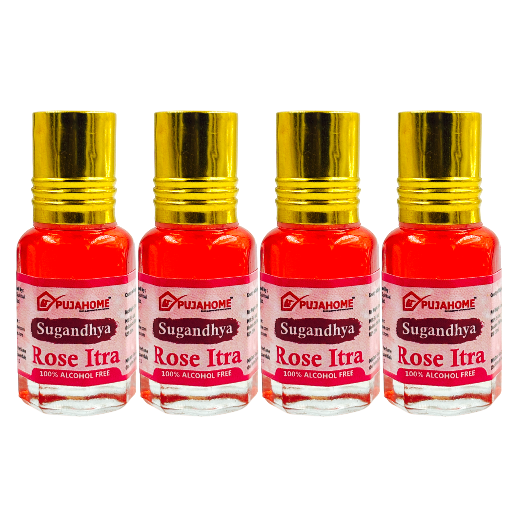 Pujahome Sugandhya Rose Itra For Puja 5ML (Pack of 4)