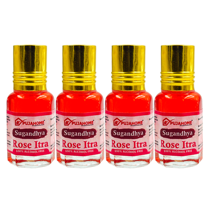 Pujahome Sugandhya Rose Itra For Puja 5ML (Pack of 4)