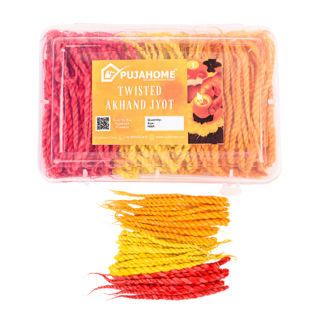 Pujahome Twisted Cotton Short Wick (24Hours Burning, 600+ Pieces), Multi Colour