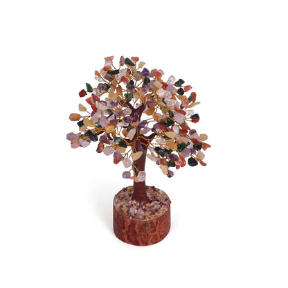 Pujahome 7 Chakra Tree Crystal Stone Chips Bead for Reiki Healing and Meditation, Vastu, Protection