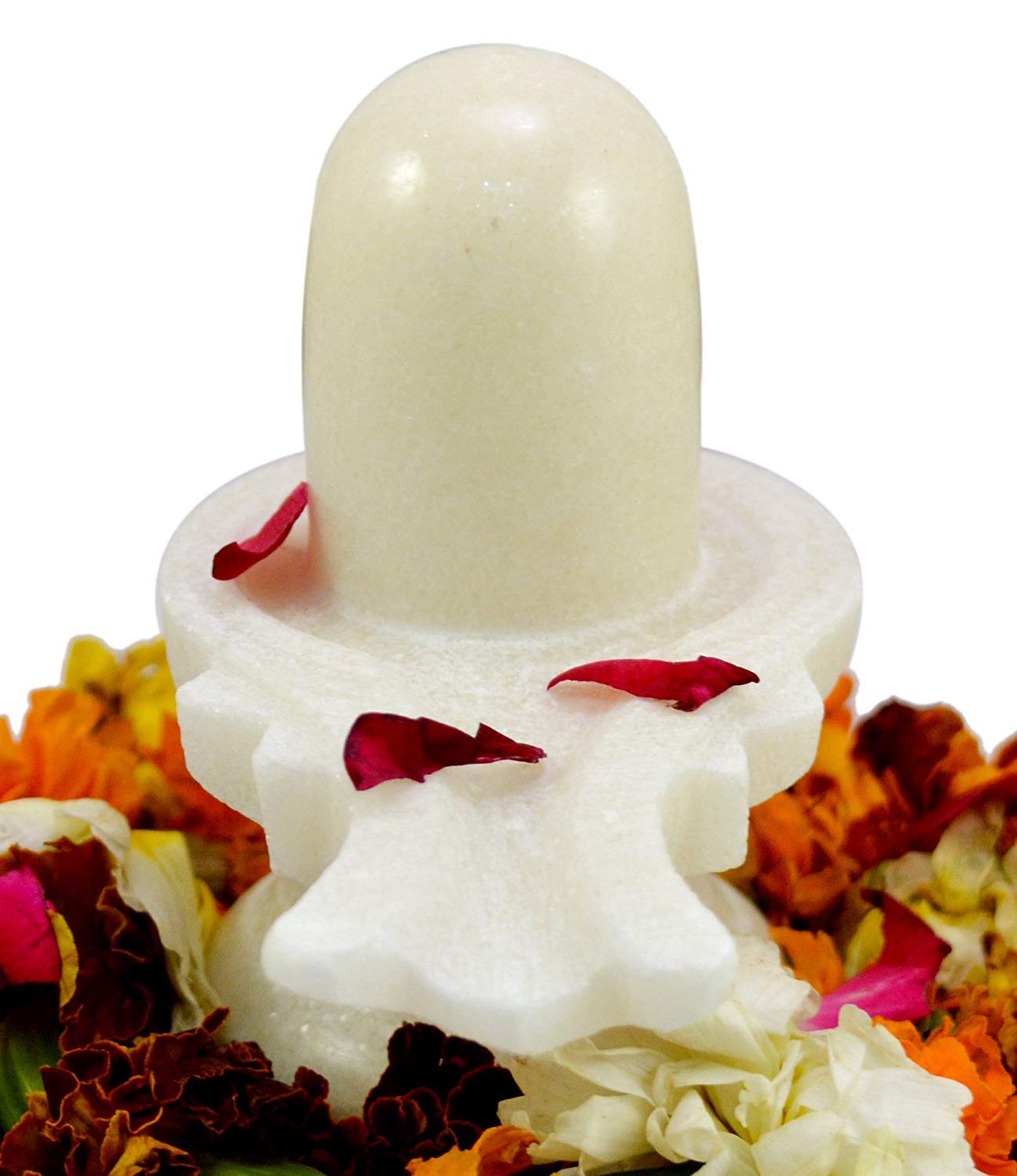 Pujahome White Marble Shivling 6cm (Marble, White)