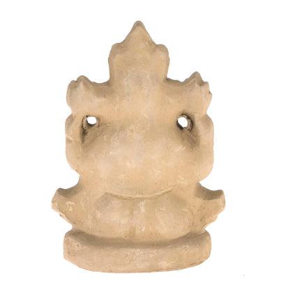 Pujahome Mitti Ganesh Idol | Eco-Friendly Mud/Clay 4 Bhuja Mukut Ganesh Murti | (4x3 Inches)