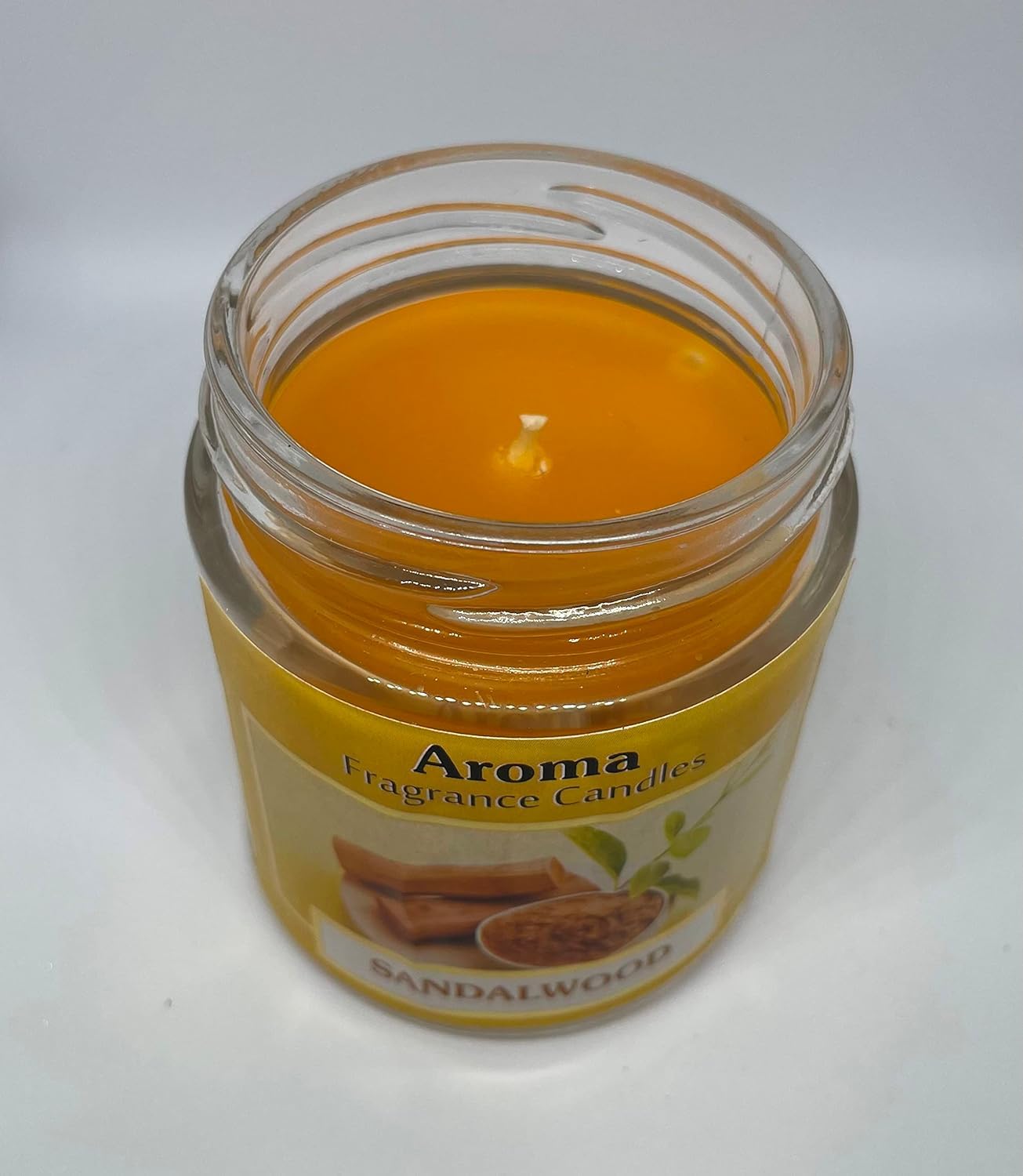 Pujahome andle in Glass Jar I Aromatic Smokeless Wax Candle I Fragrance Candle Long Hour Burning up to 35hrs (Sandal)