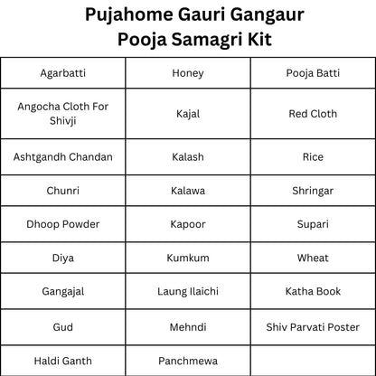 Pujahome Gauri Gangaur Puja Samagri Kit with Puja Book