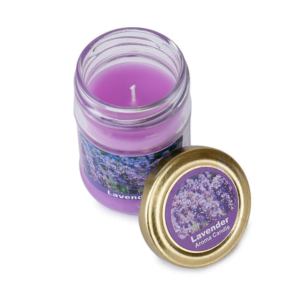 Pujahome Lavender Flavour Aroma Candle, Glass Jar, 1 Pc
