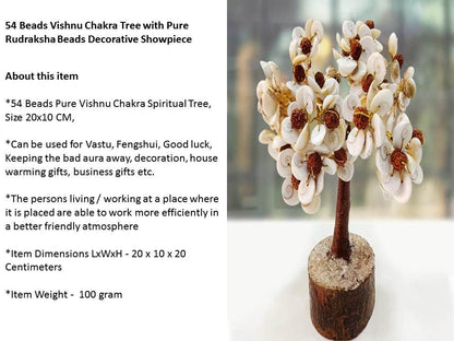 Pujahome Rudraksha and Original Gomti Chakra Tree with Rudraksha Beads and Gomati Chakra Tree(54/102/250 Beads)