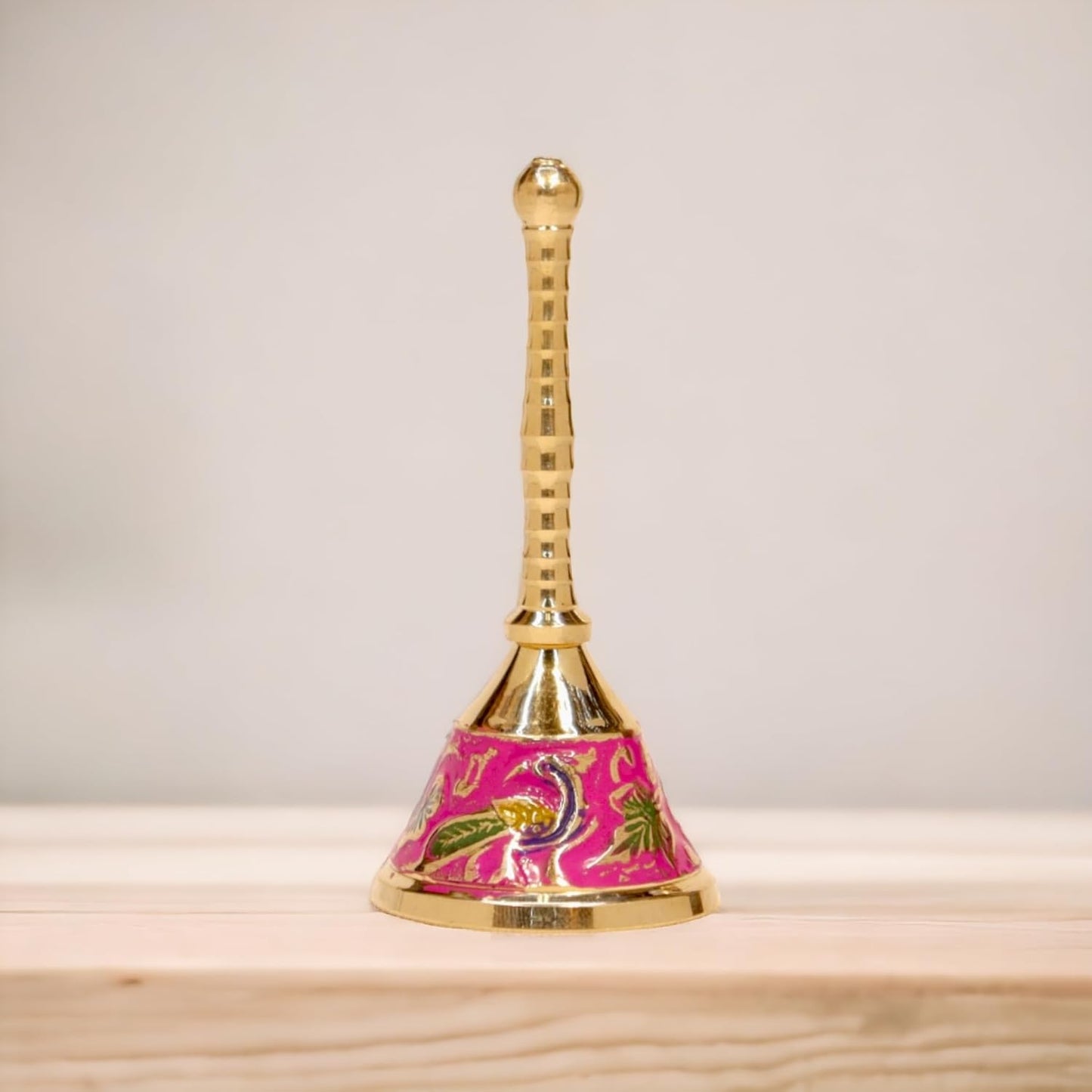 Pujahome Meenakari Pure Brass Bell for House and Temple Prayers